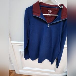 Men's Blue and Red Sweater
